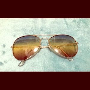 Multicolored Lenses Gold Aviators